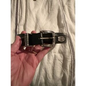 RARE BILL ADLER STUDIO FULL GRAIN LEATHER  METALL WORKS ‎ BLACK BELT sz 40